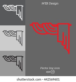 Web line icon. Window curtain