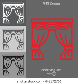 Web line icon. Window curtain