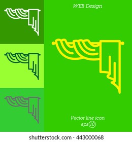 Web line icon. Window curtain