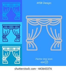 Web line icon. Window curtain