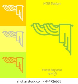 Web line icon. Window curtain