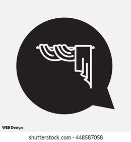 Web line icon. Window curtain