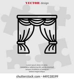 Web line icon. Window curtain