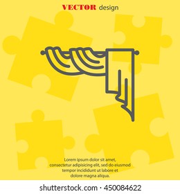 Web line icon. Window curtain