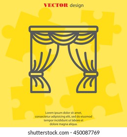 Web line icon. Window curtain