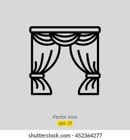 Web line icon. Window curtain