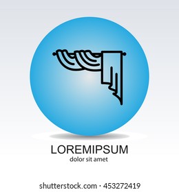 Web line icon. Window curtain