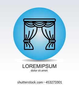 Web line icon. Window curtain