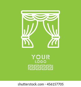 Web line icon. Window curtain