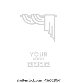 Web line icon. Window curtain