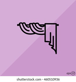 Web line icon. Window curtain