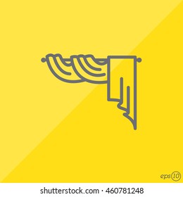 Web line icon. Window curtain