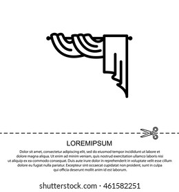 Web line icon. Window curtain