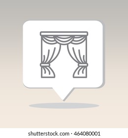 Web line icon. Window curtain