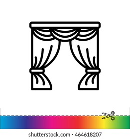 Web line icon. Window curtain