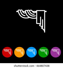 Web line icon. Window curtain