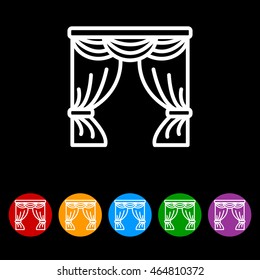 Web line icon. Window curtain