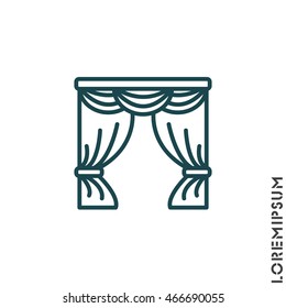 Web line icon. Window curtain