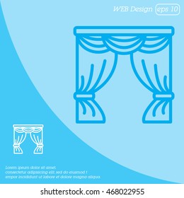 Web line icon. Window curtain