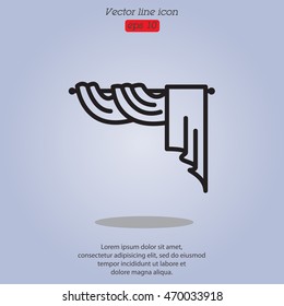 Web line icon. Window curtain