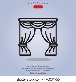 Web line icon. Window curtain