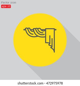 Web line icon. Window curtain