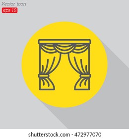 Web line icon. Window curtain