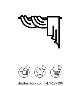 Web line icon. Window curtain
