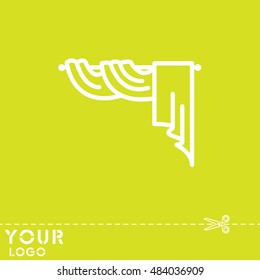 Web line icon. Window curtain