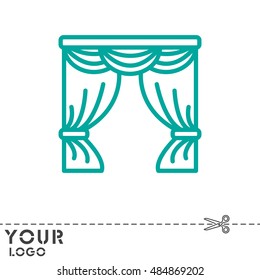Web line icon. Window curtain