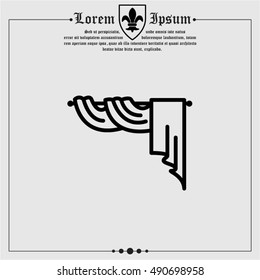 Web line icon. Window curtain