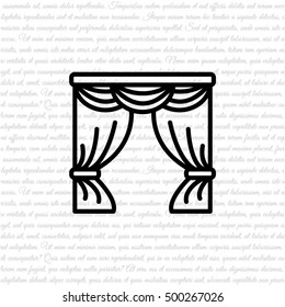 Web line icon. Window curtain
