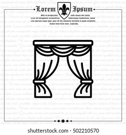 Web line icon. Window curtain