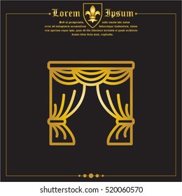 Web line icon. Window curtain