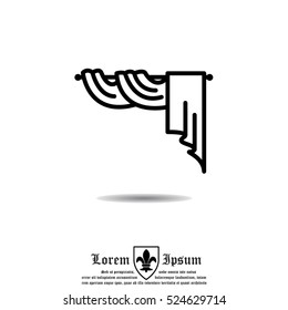 Web line icon. Window curtain