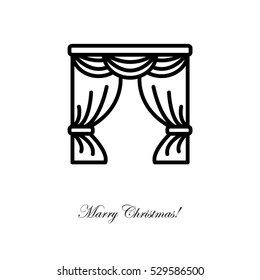 Web line icon. Window curtain