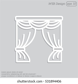 Web line icon. Window curtain