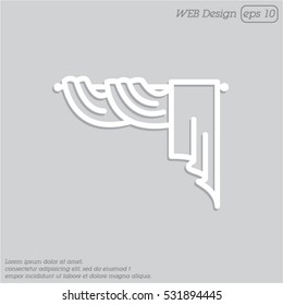 Web line icon. Window curtain