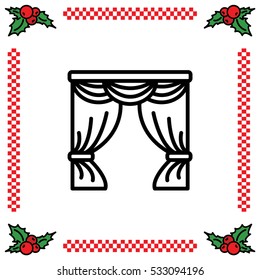 Web line icon. Window curtain