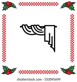 Web line icon. Window curtain