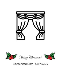 Web line icon. Window curtain