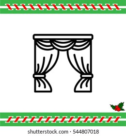 Web line icon. Window curtain