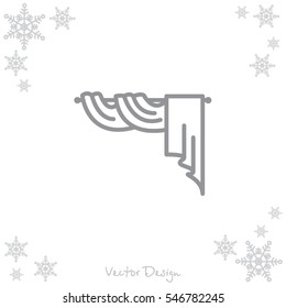 Web line icon. Window curtain