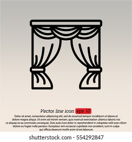 Web line icon. Window curtain