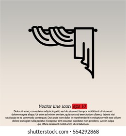 Web line icon. Window curtain