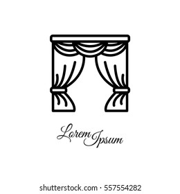 Web line icon. Window curtain