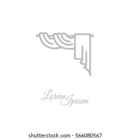 Web line icon. Window curtain