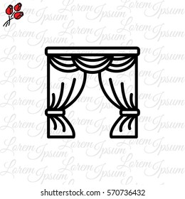 Web line icon. Window curtain