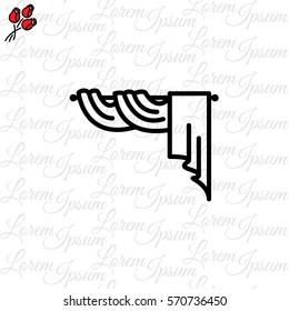 Web line icon. Window curtain