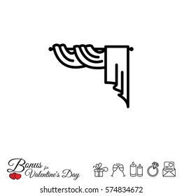 Web line icon. Window curtain